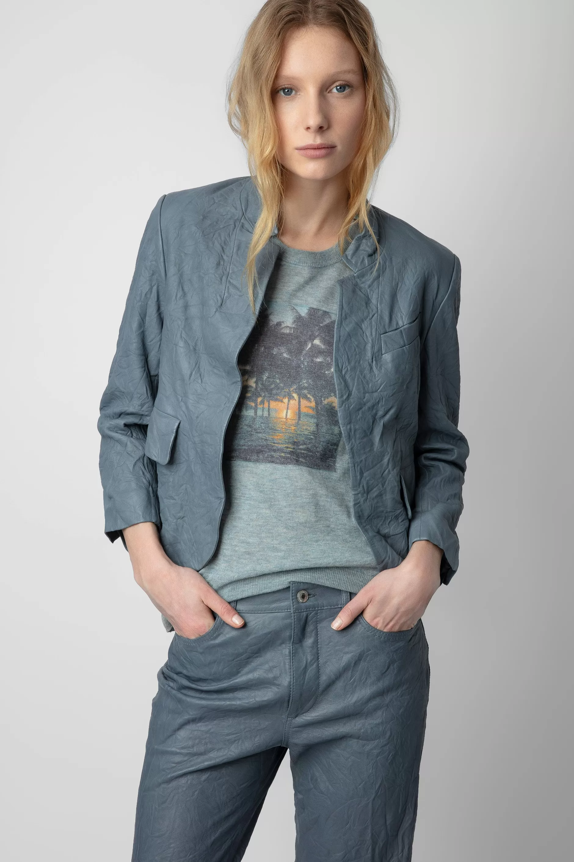 Zadig & Voltaire Blazer En Cuir Froisse Verys^Femmes Vestes