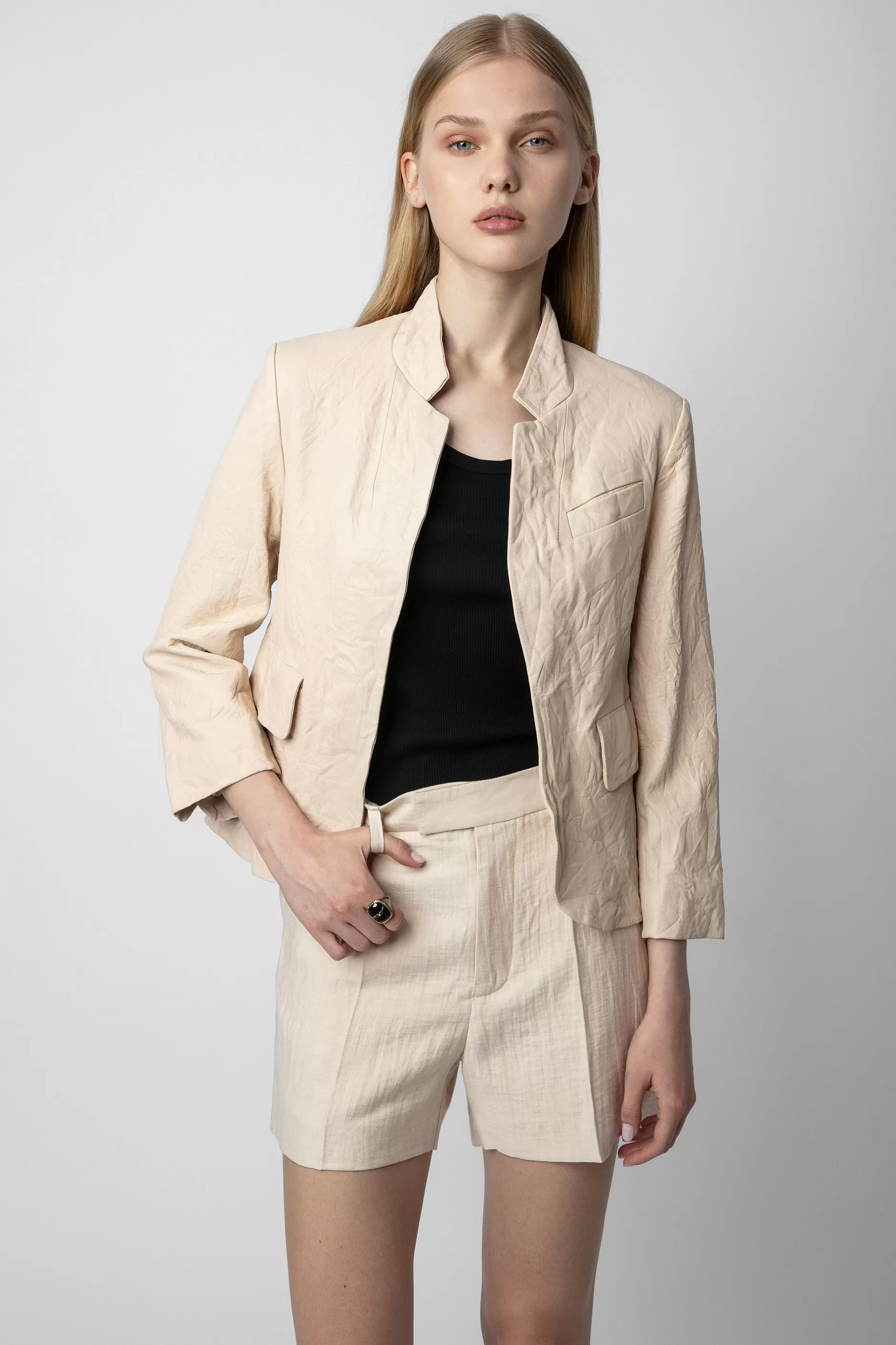 Zadig & Voltaire Blazer En Cuir Froisse Verys^Femmes Vestes