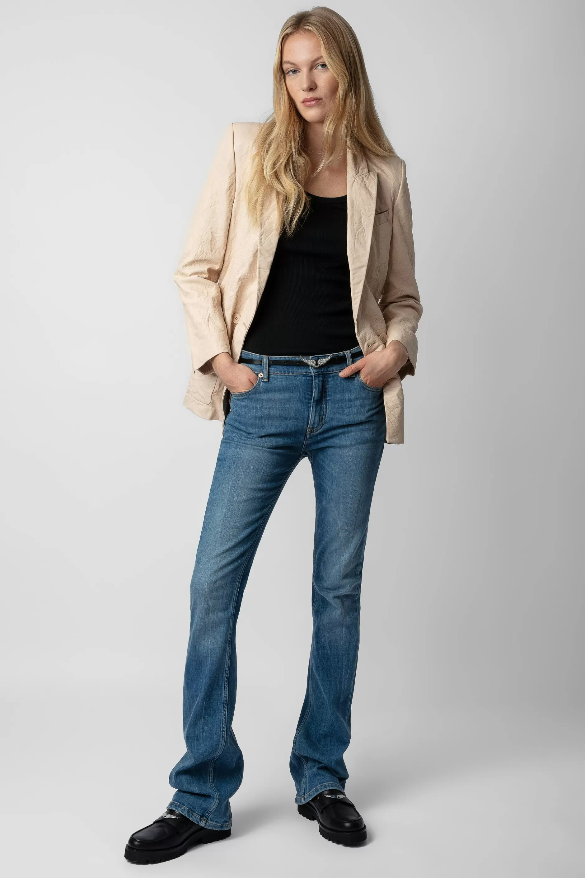 Zadig & Voltaire Blazer En Cuir Froisse Visko^Femmes Vestes