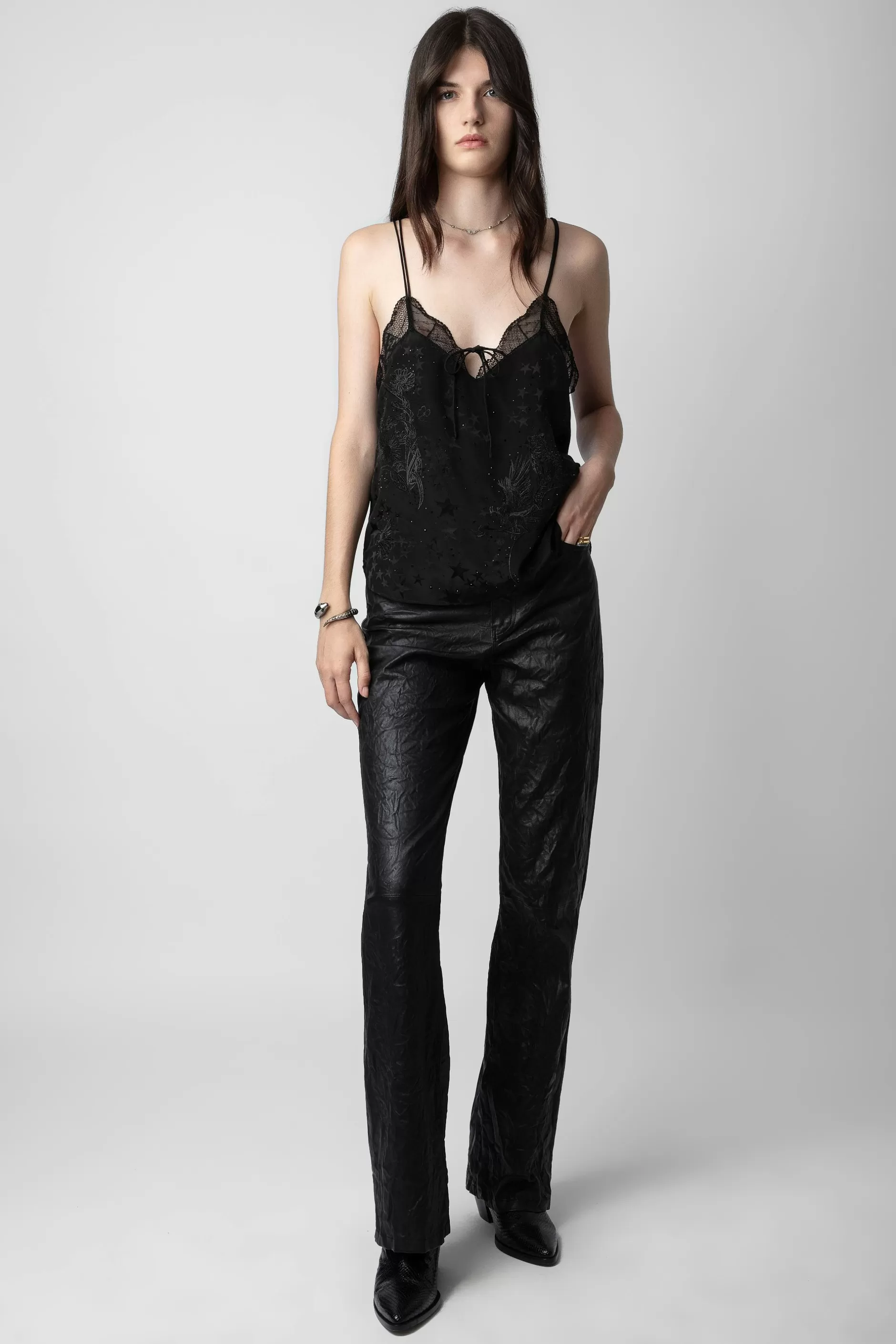 Zadig & Voltaire Caraco Capela En Soie A Strass^Femmes Chemises Et Hauts