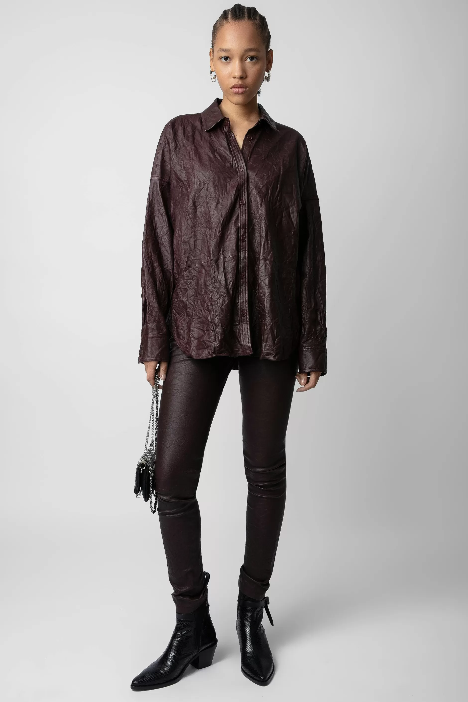 Zadig & Voltaire Chemise En Cuir Froisse Tamara^Femmes Chemises Et Hauts