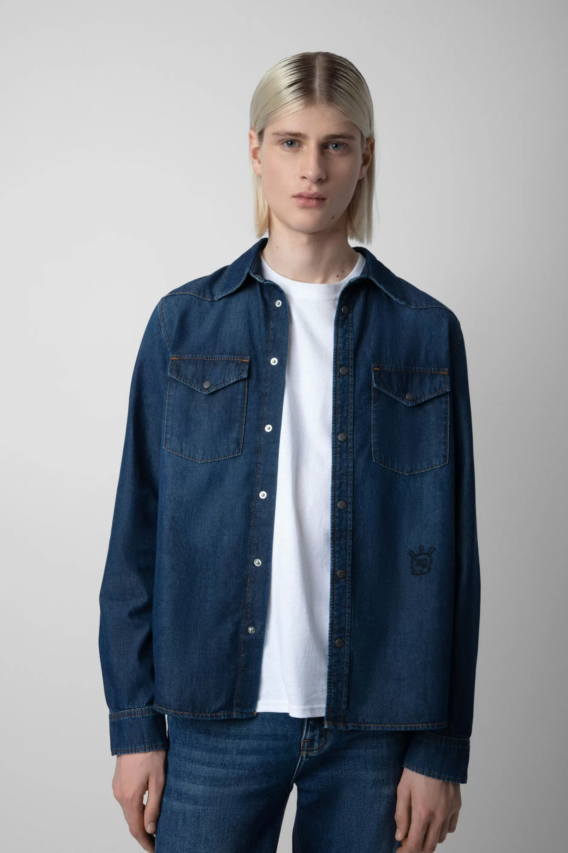 Zadig & Voltaire Chemise En Jean Stan Skull^Hommes Chemises