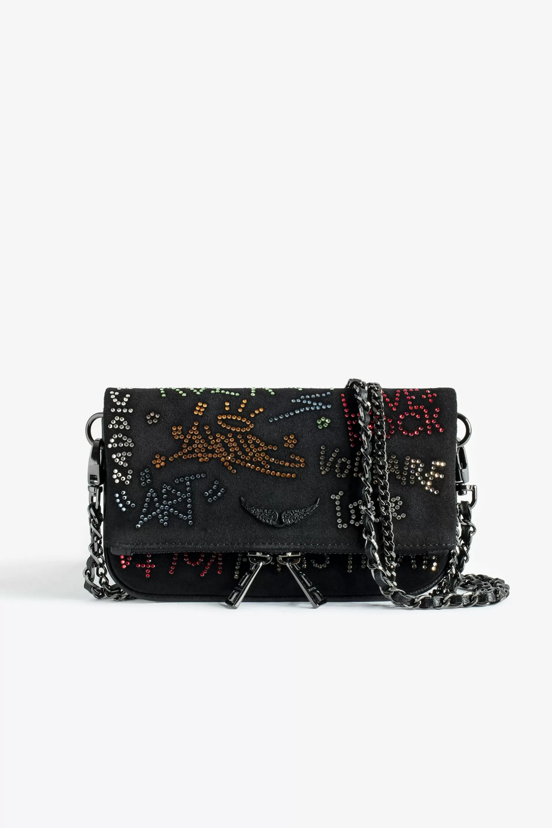 Zadig & Voltaire Pochette Rock Nano En Daim Avec Etiquette A Strass^Femmes Mini-Sacs