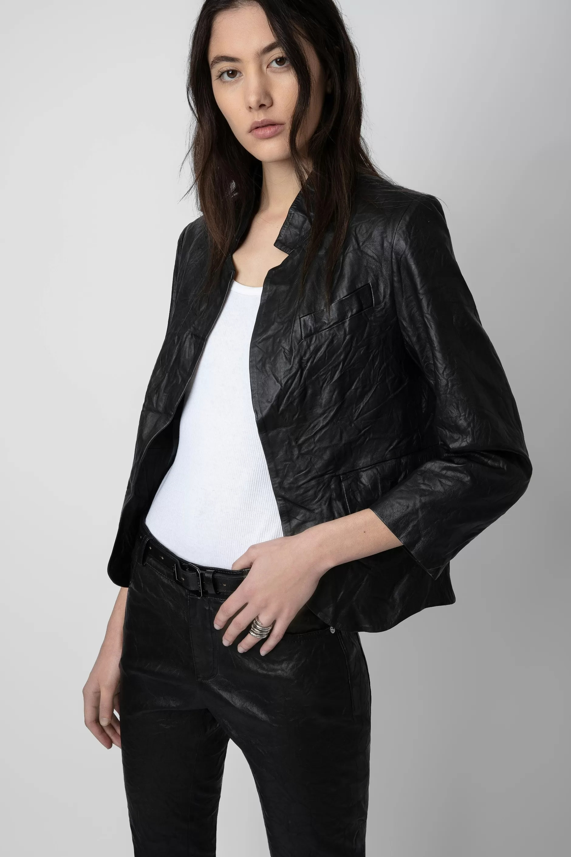 Zadig & Voltaire Verys Blazer Cuir Froisse^Femmes Vestes